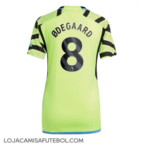 Camisa de Futebol Arsenal Martin Odegaard #8 Equipamento Secundário Mulheres 2023-24 Manga Curta